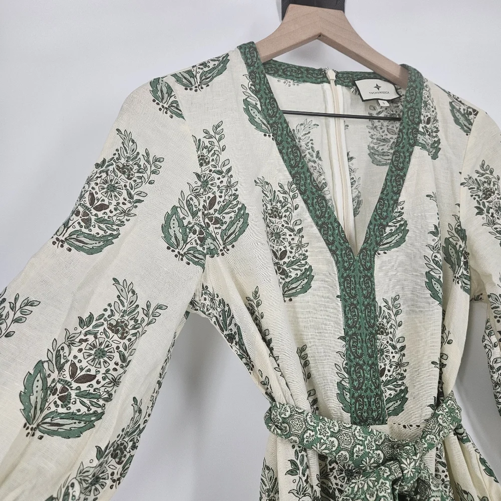 Tuckernuck Jade Terrace Cotton Linen Blend Rollins Maxi Dress - Picture 7 of 16